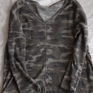 Oversized Camo Waffle Knit